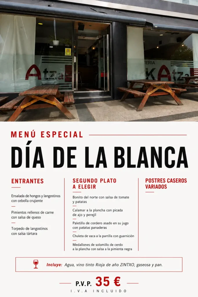 MENU ARKATZA dia de la blanca